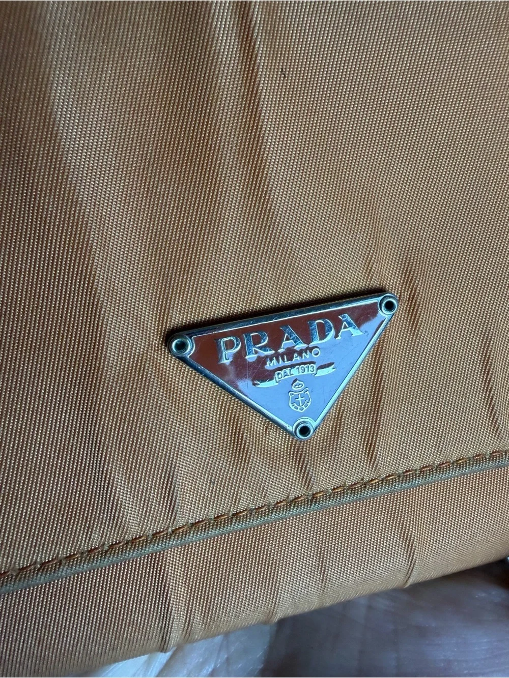 Prada Milano Orange Nylon Large Wallet
